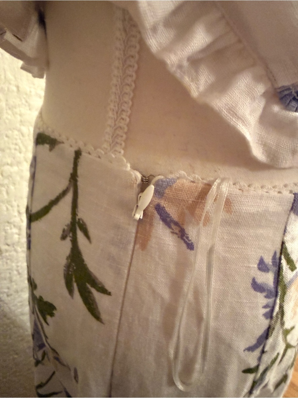 Reformation Anatolia Corset Tank & A-Line Midi Skirt linen Set white floral sz 4 - Picture 8 of 16